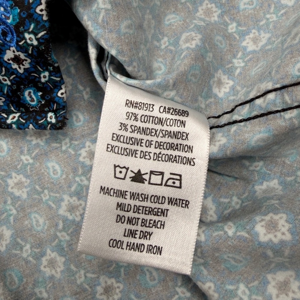 Robert Graham Button Up Shirt Mens 2XL Blue Paisley Medallion Classic Fit LS - Picture 8 of 8